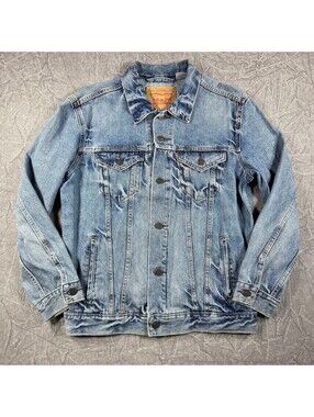 Levis Jean Jacket Button Light Wash 72334 Men's M Blue
